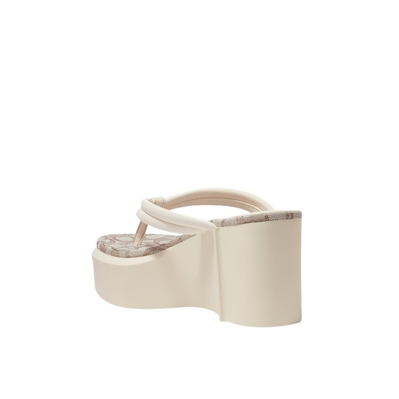 NWT COACH Franki Platform Flip Flops Chalk 9B - Picture 3 of 7